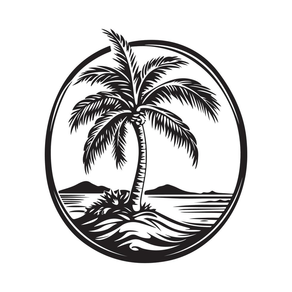 Small Tropical Island image isolated on white background. vector