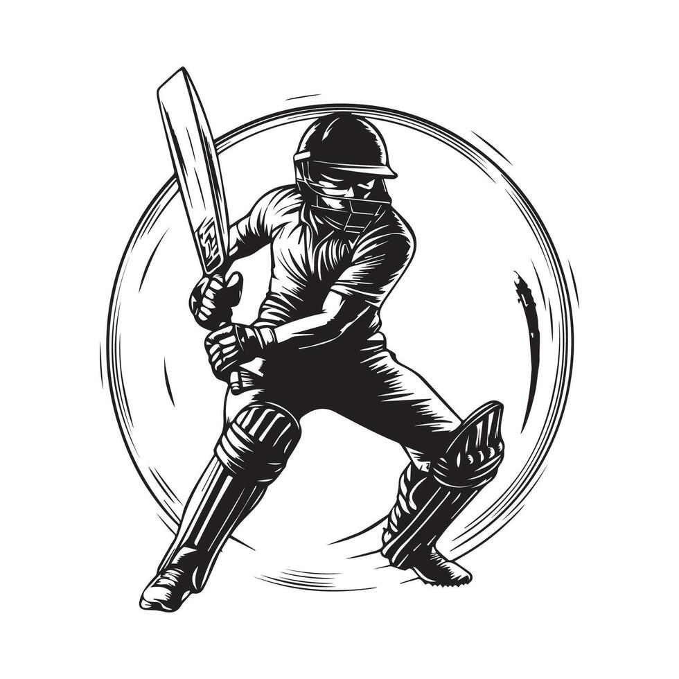 Cricket Player logo design template isolated on white background. vector