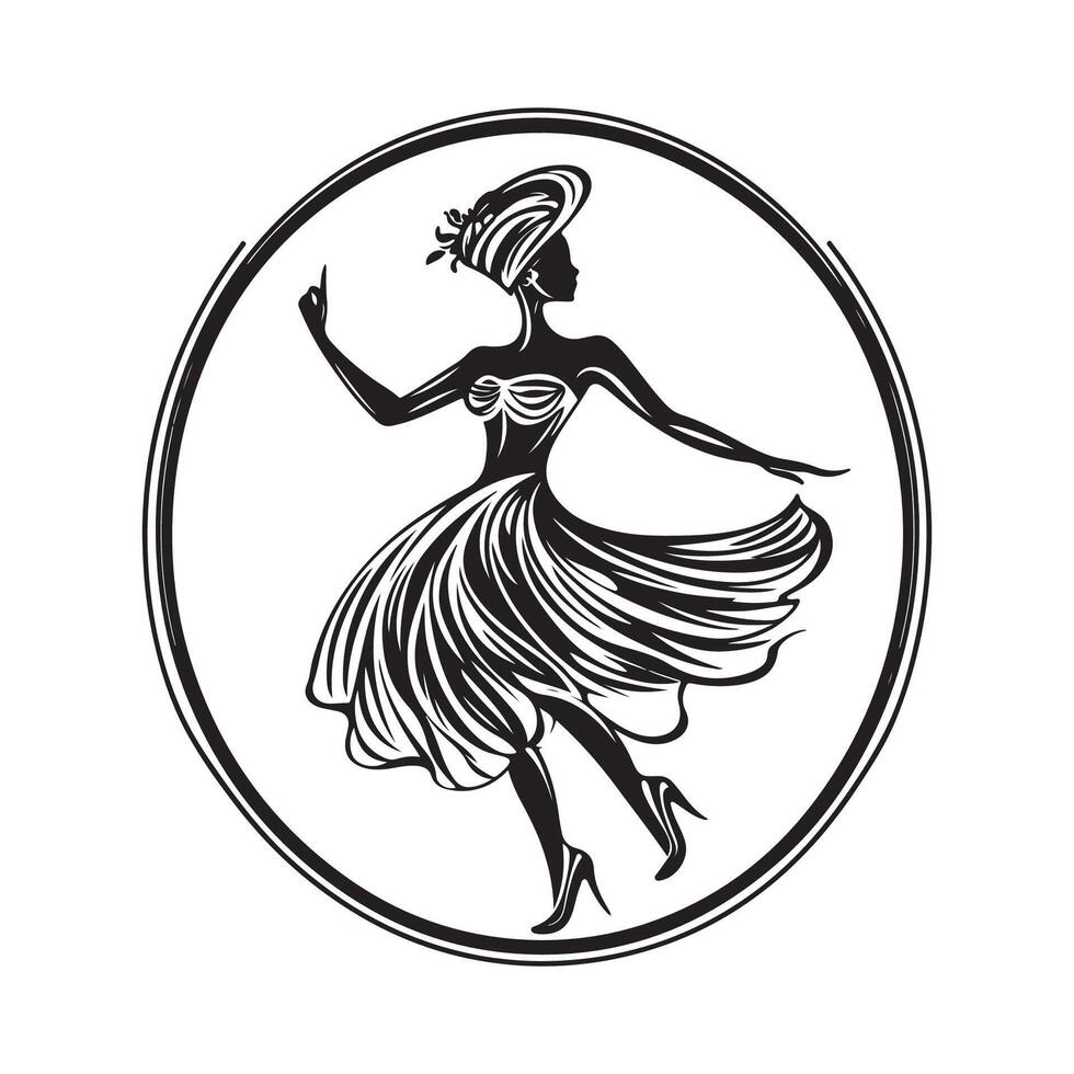 Brazilian Carnival Dance Design logo image isolated on white background vector
