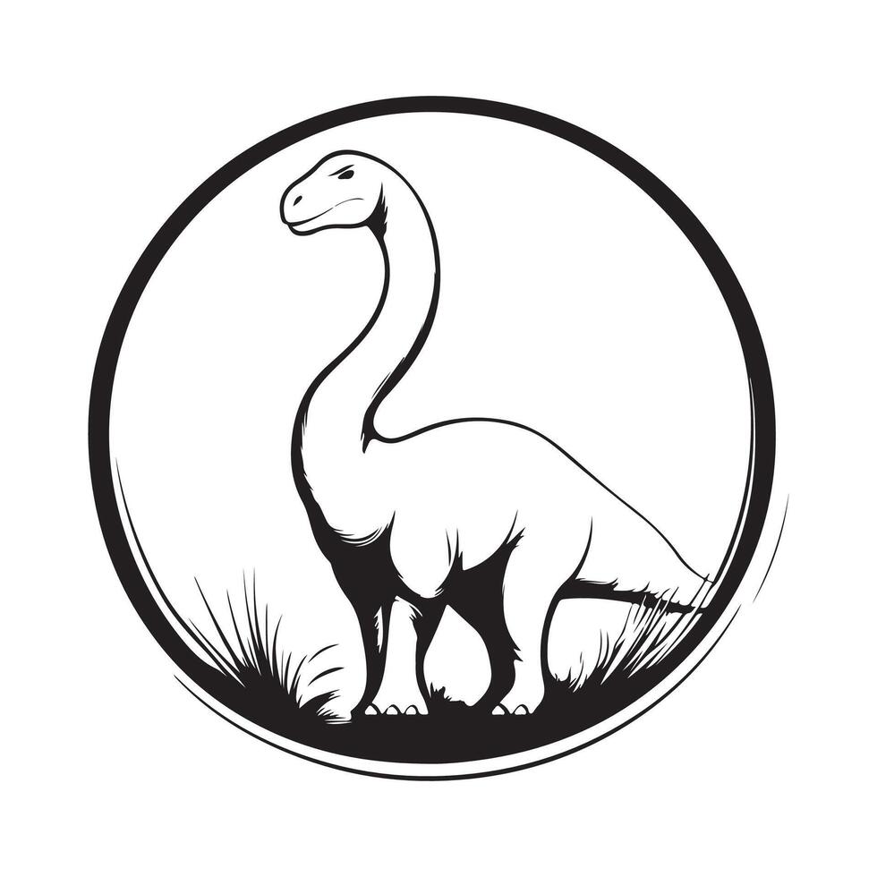 Brontosaurus logo design Icon Symbol Template Illustration isolated on white background. vector