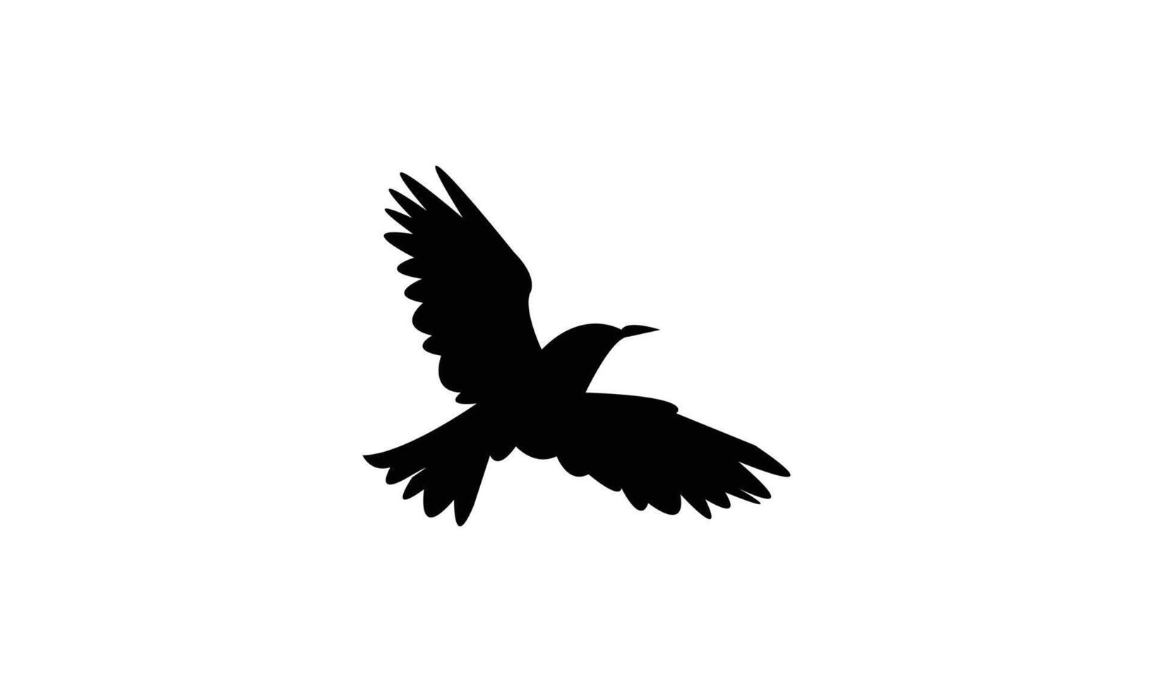 Flying Sunbird Black Silhouette vector
