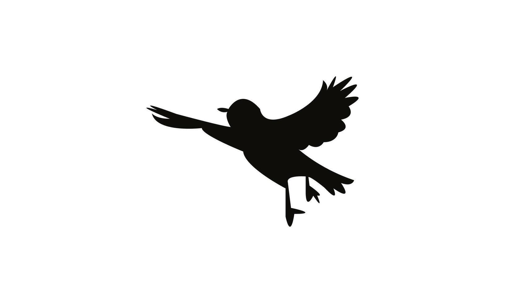 Flying White Eye Bird Silhouette Design And Illustration. vector