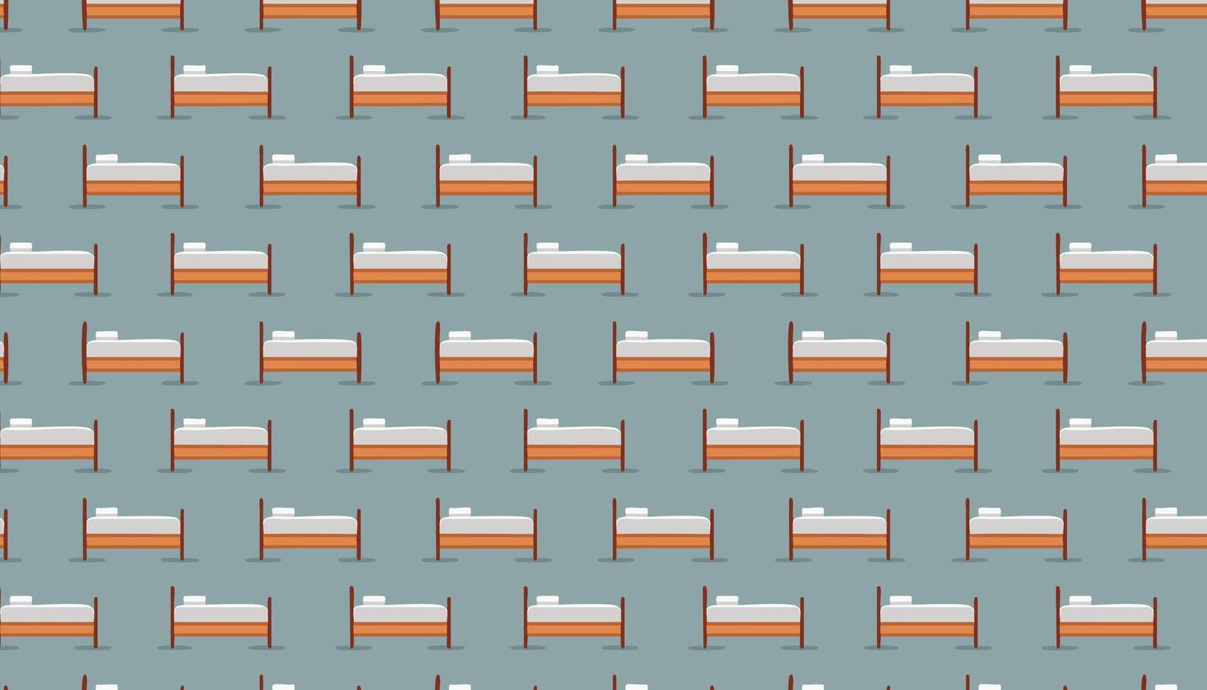 Bed seamless pattern illustration vector