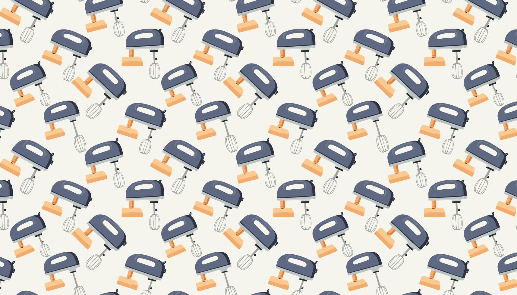 Kitchen mixer pattern. illustration in flat cartoon style. vector