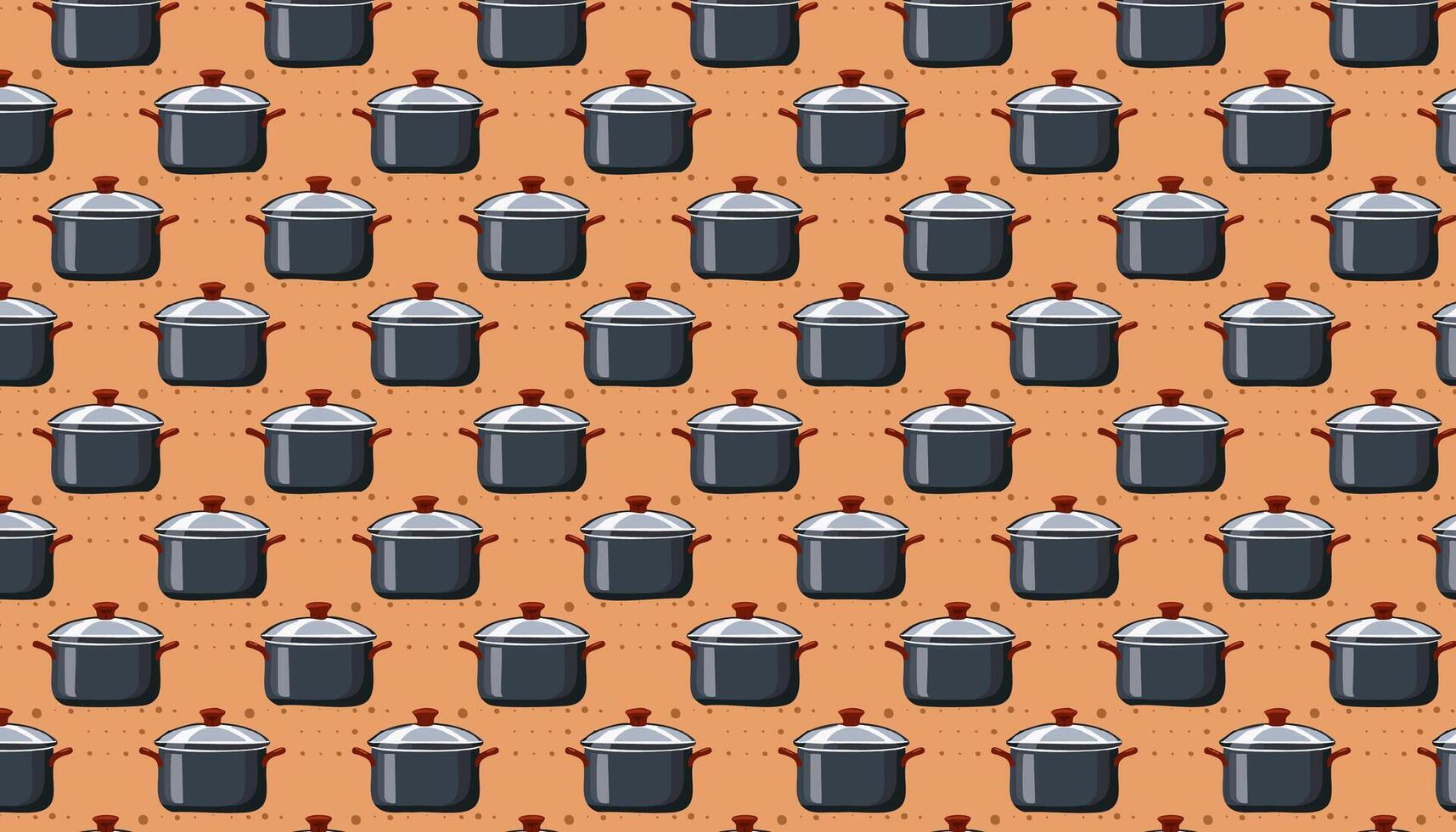 Dutch oven pattern consisting of collection accessory kitchen pot for seal vector