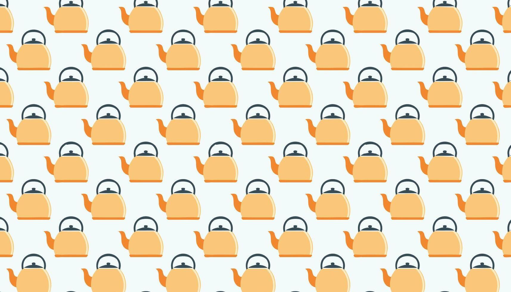 Pattern with teapots. illustration in flat style. vector