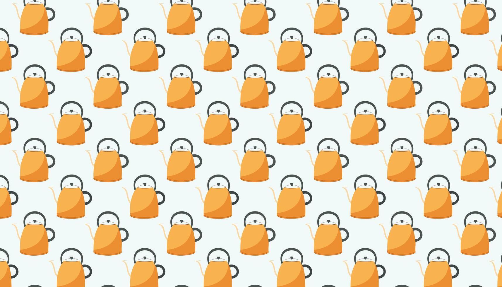 Seamless pattern with kettles on a blue background. vector