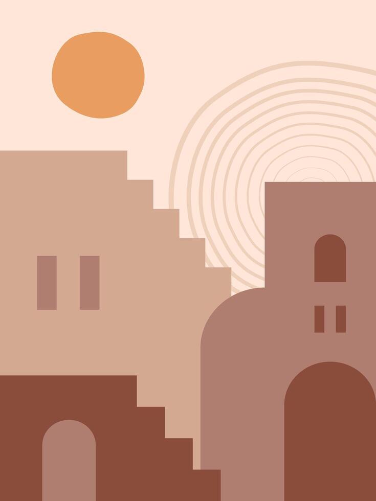 minimalist boho wall art vector