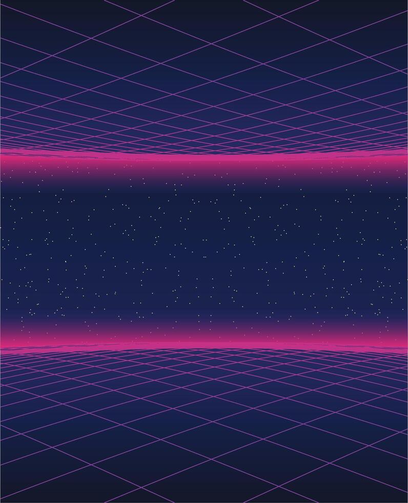 vaporwave retro grid backgrond vector