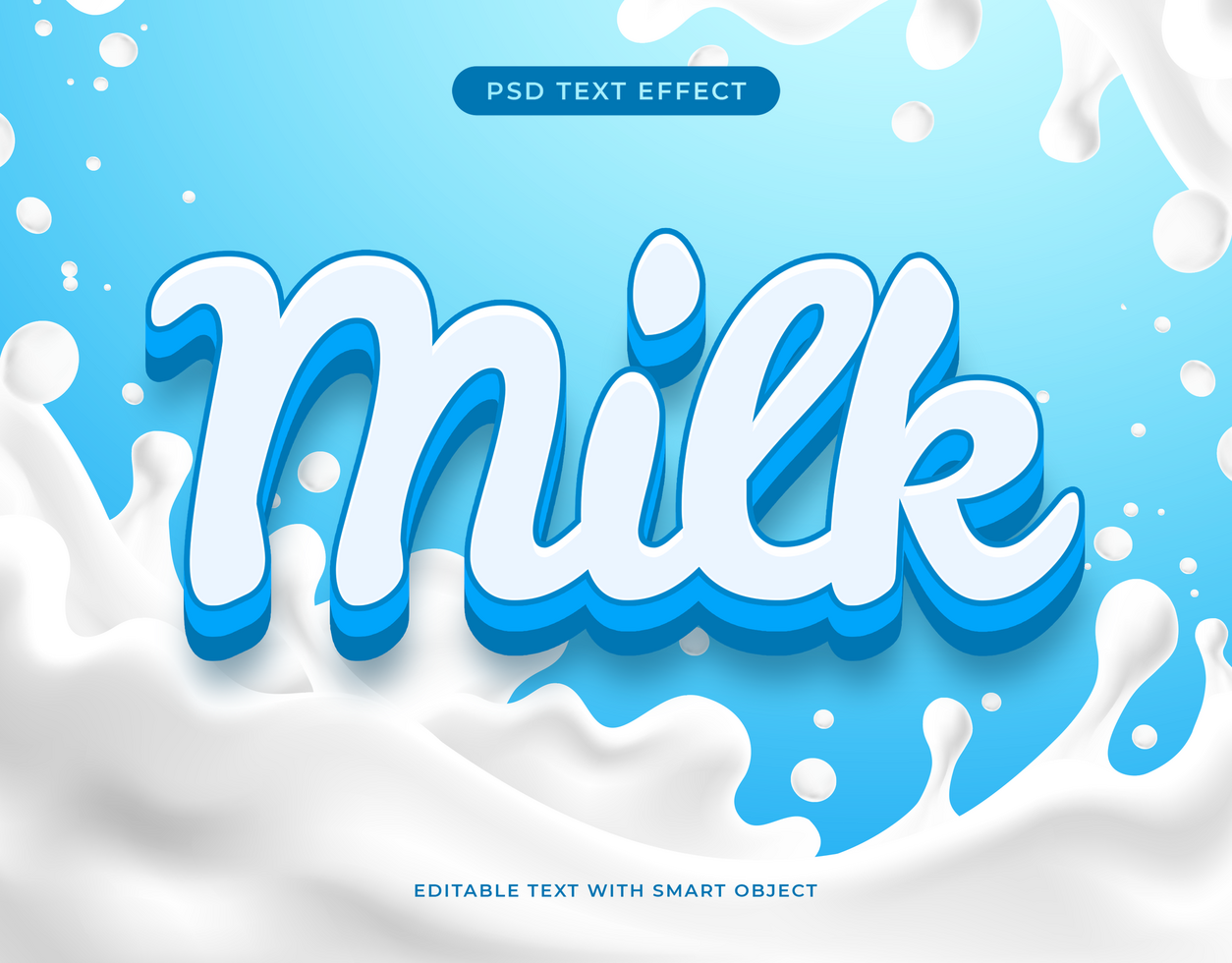 Milk Text Effect psd