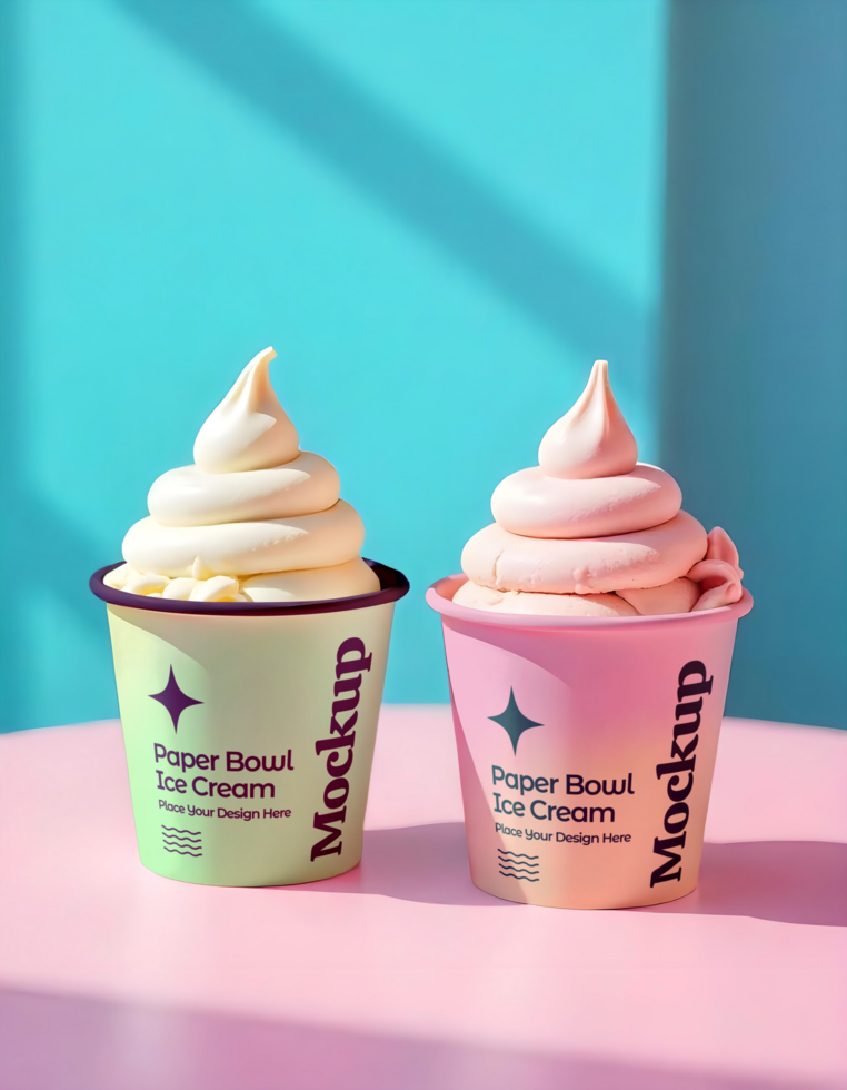 Cup Soft Ice Cream Mockup psd