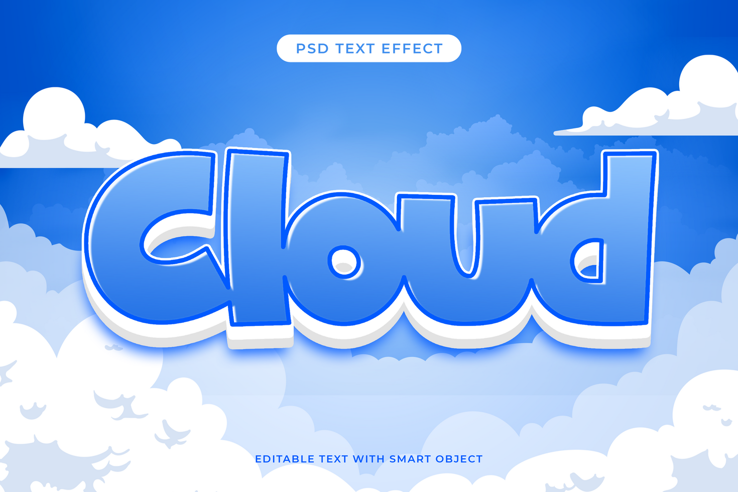 Cloud Text Effect psd