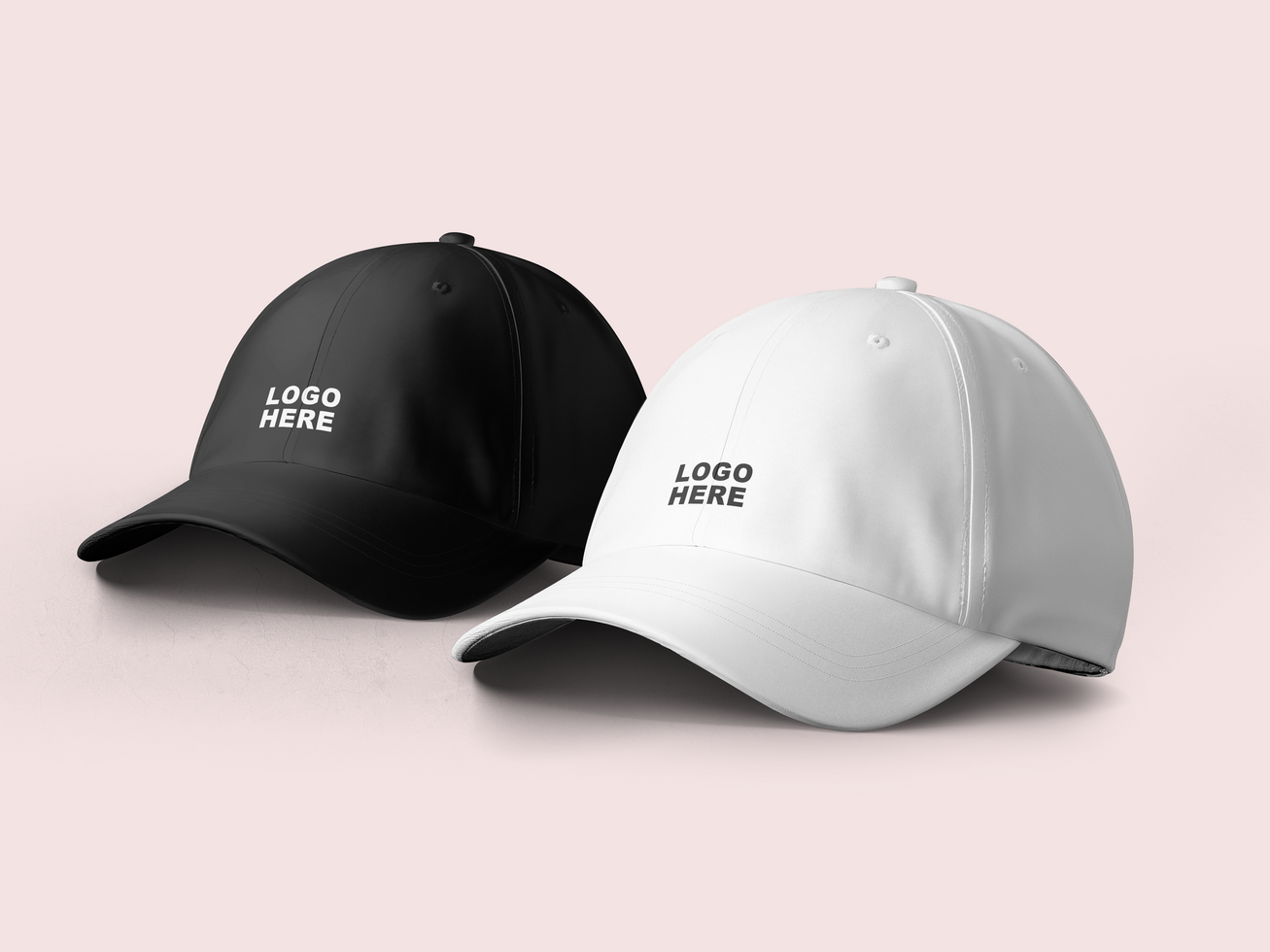 Black and white baseball cap mock up psd