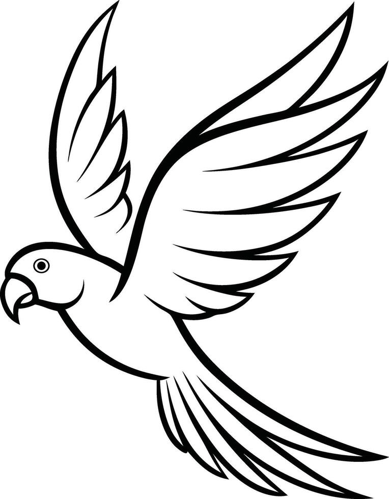 A parrot flying in the sky vector