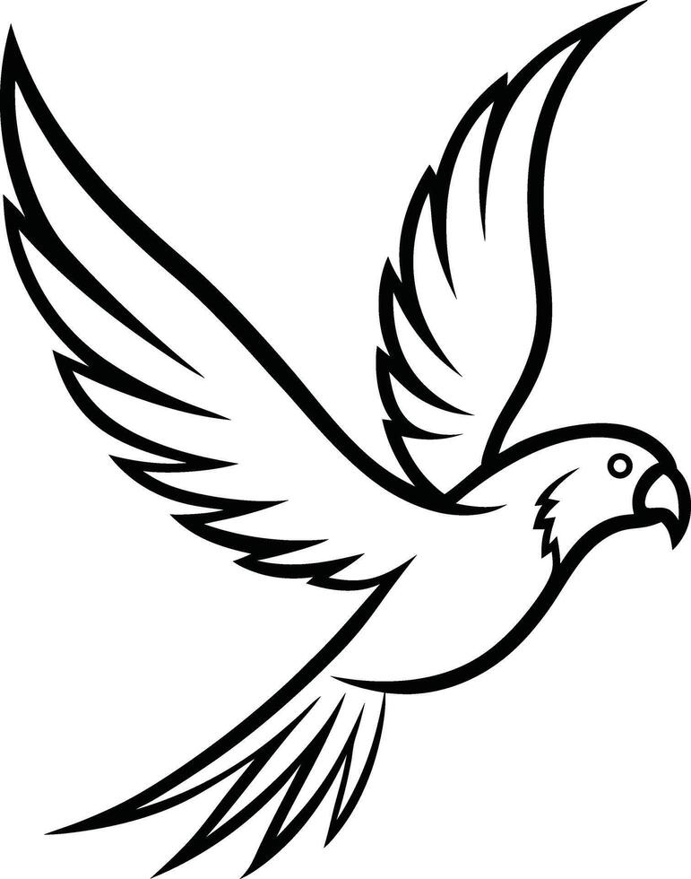 A Flying Parrot Sketch vector