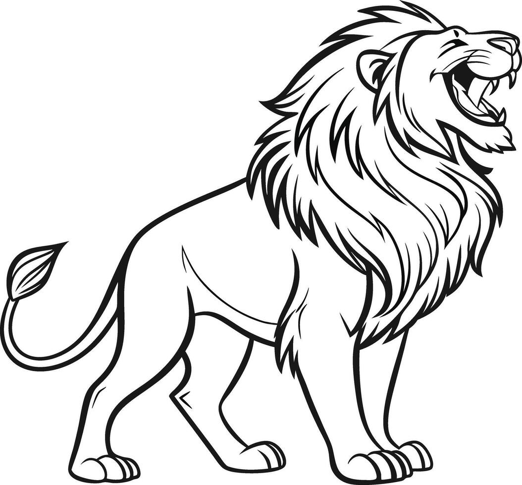 Drawing of lion art vector