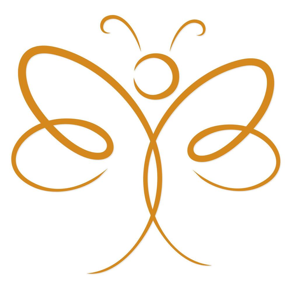 A symbol of the yellow stylized butterfly. vector