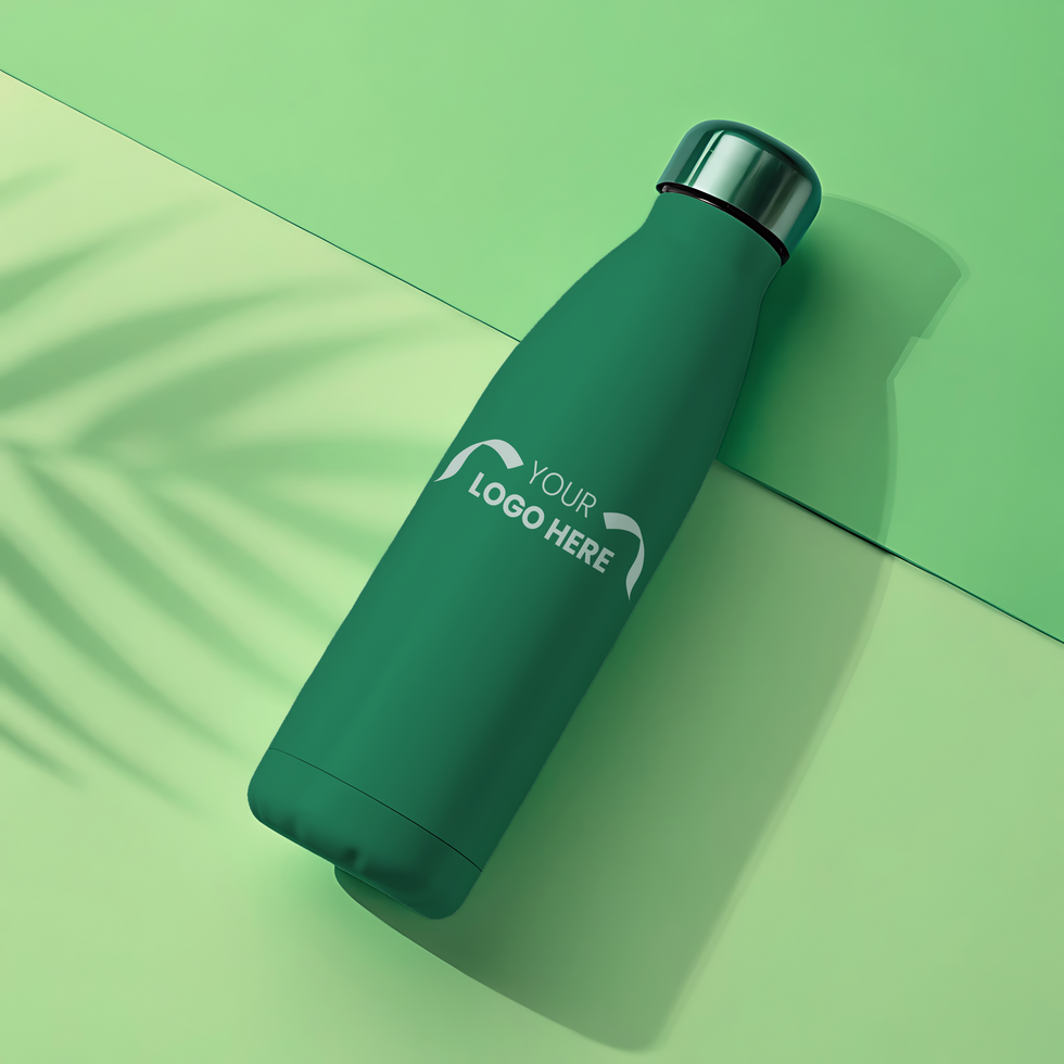 Bottle Mockup with Modern Design and Shadow Effects psd