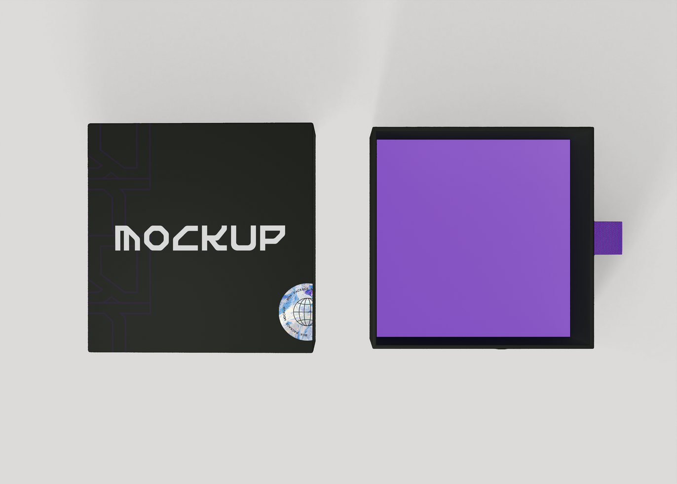 Open Slide Box Mockup psd