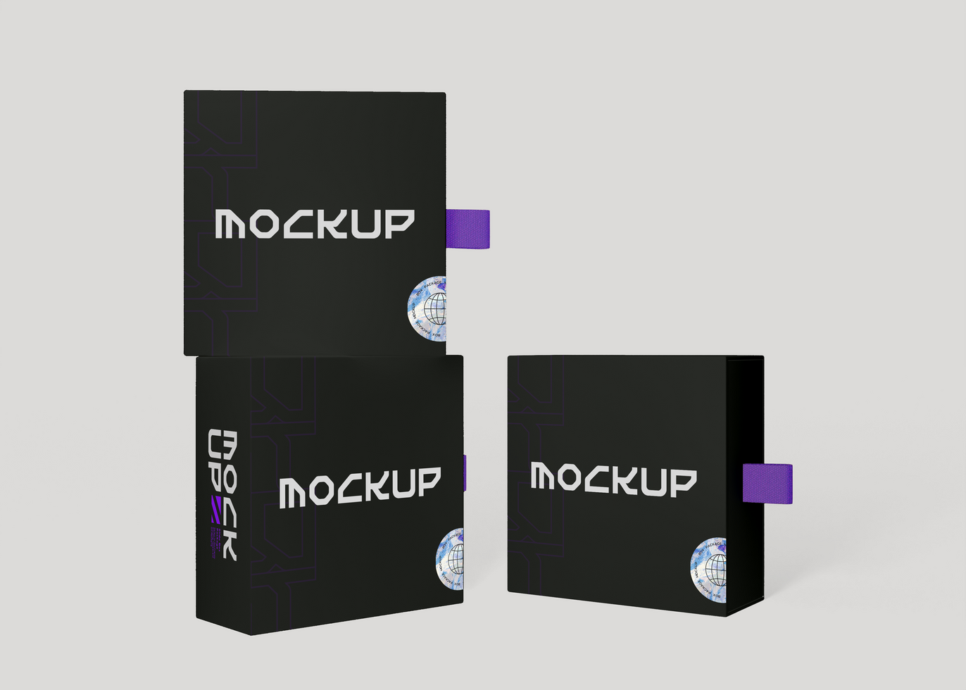 Slide Box Mockup with Ribbon Puller psd