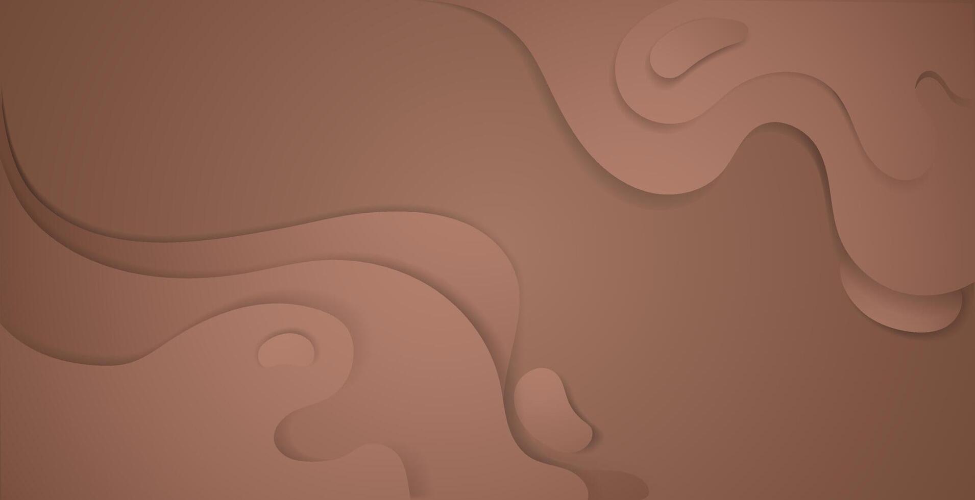 Abstract mocha waves background banner template.Abstract brown Mocha Mousse background with waves.Modern brown banner template design with paper cut effect. illustration vector