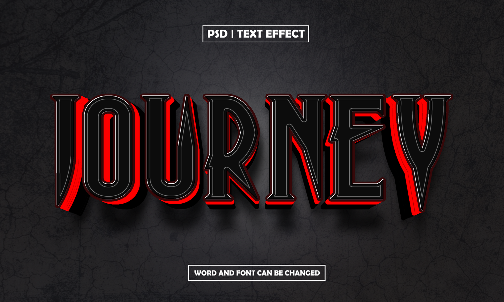 Journey Text Effect on Black Text Style psd
