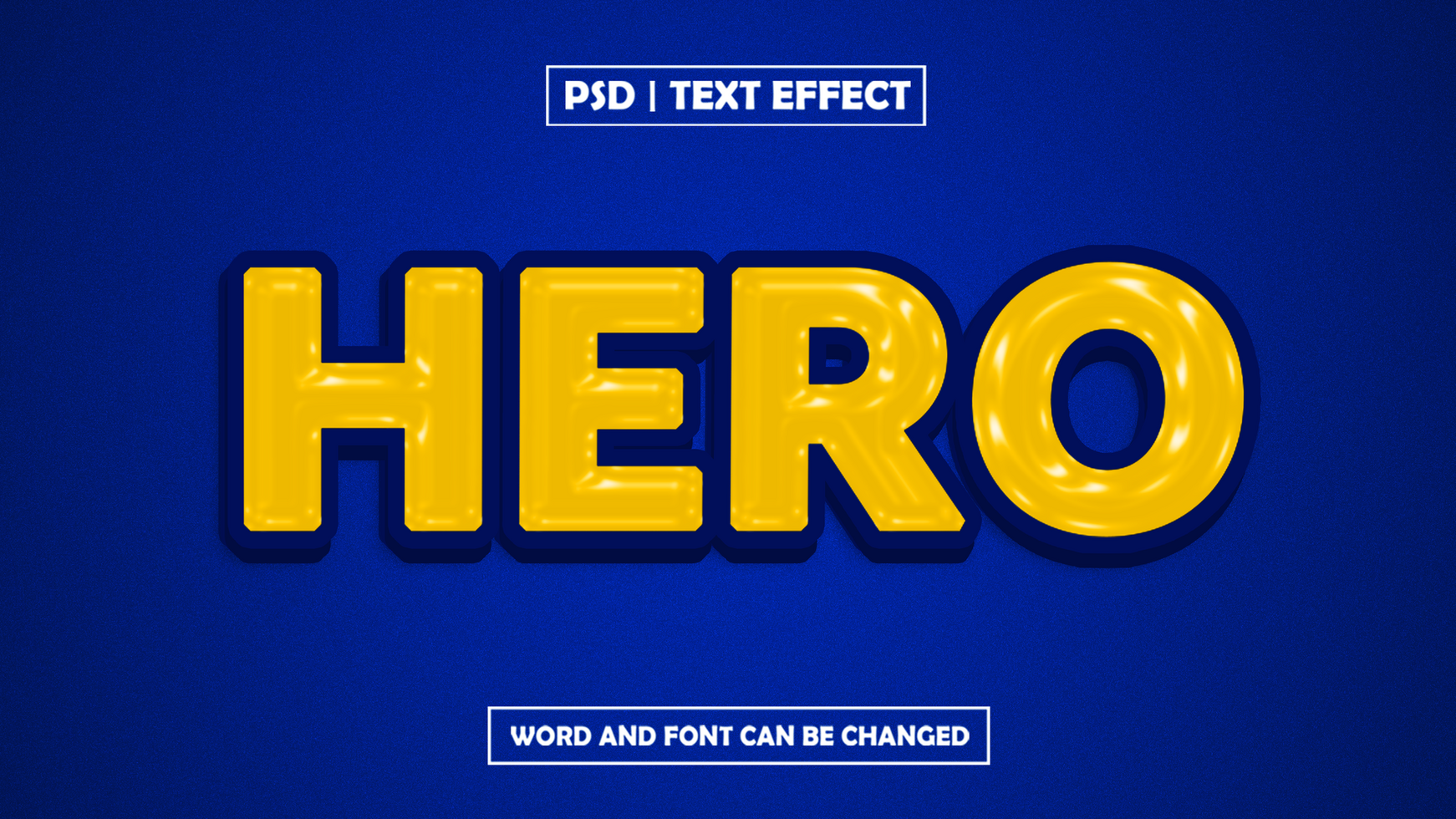 Hero Text Effect, Editable Glow Text Style psd