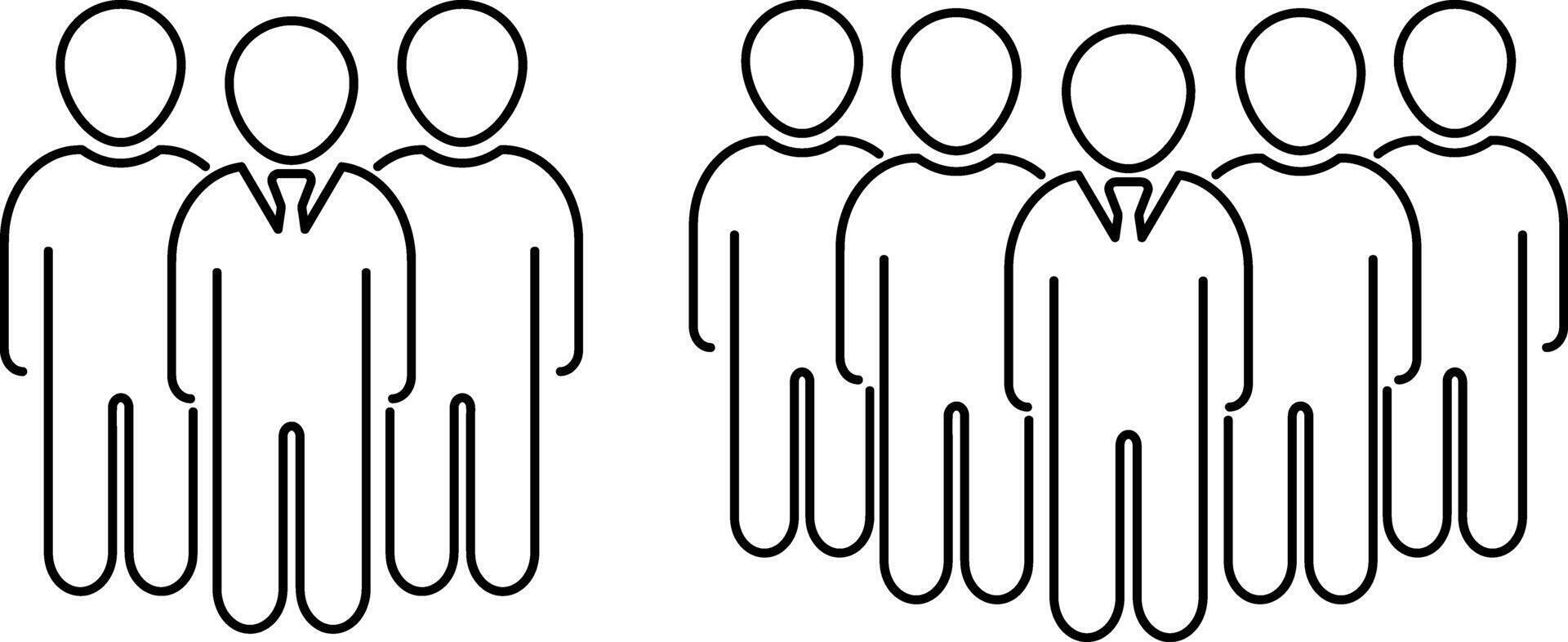 Team set icon People outline black clipart vector