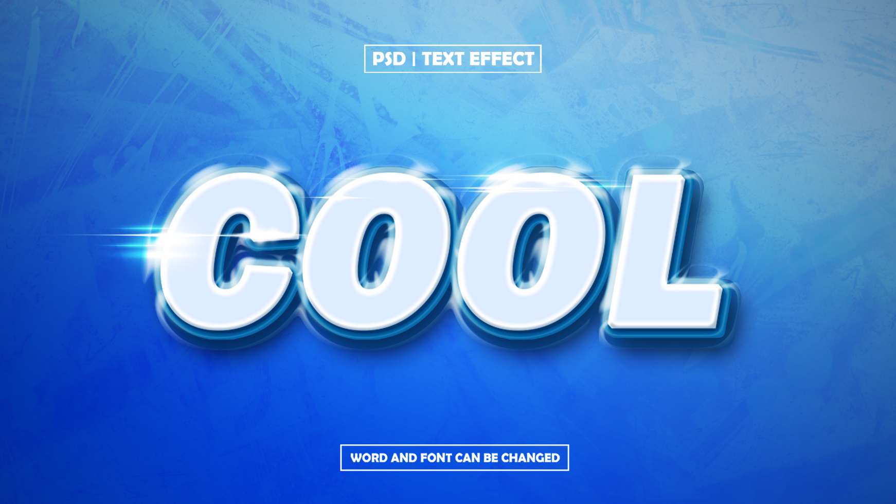 Cool Text Effect on Blue Background psd