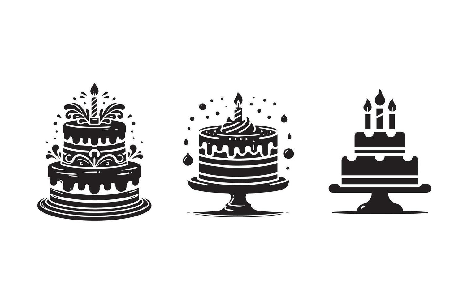 Birthday Cake Silhouette Illustration Design vector
