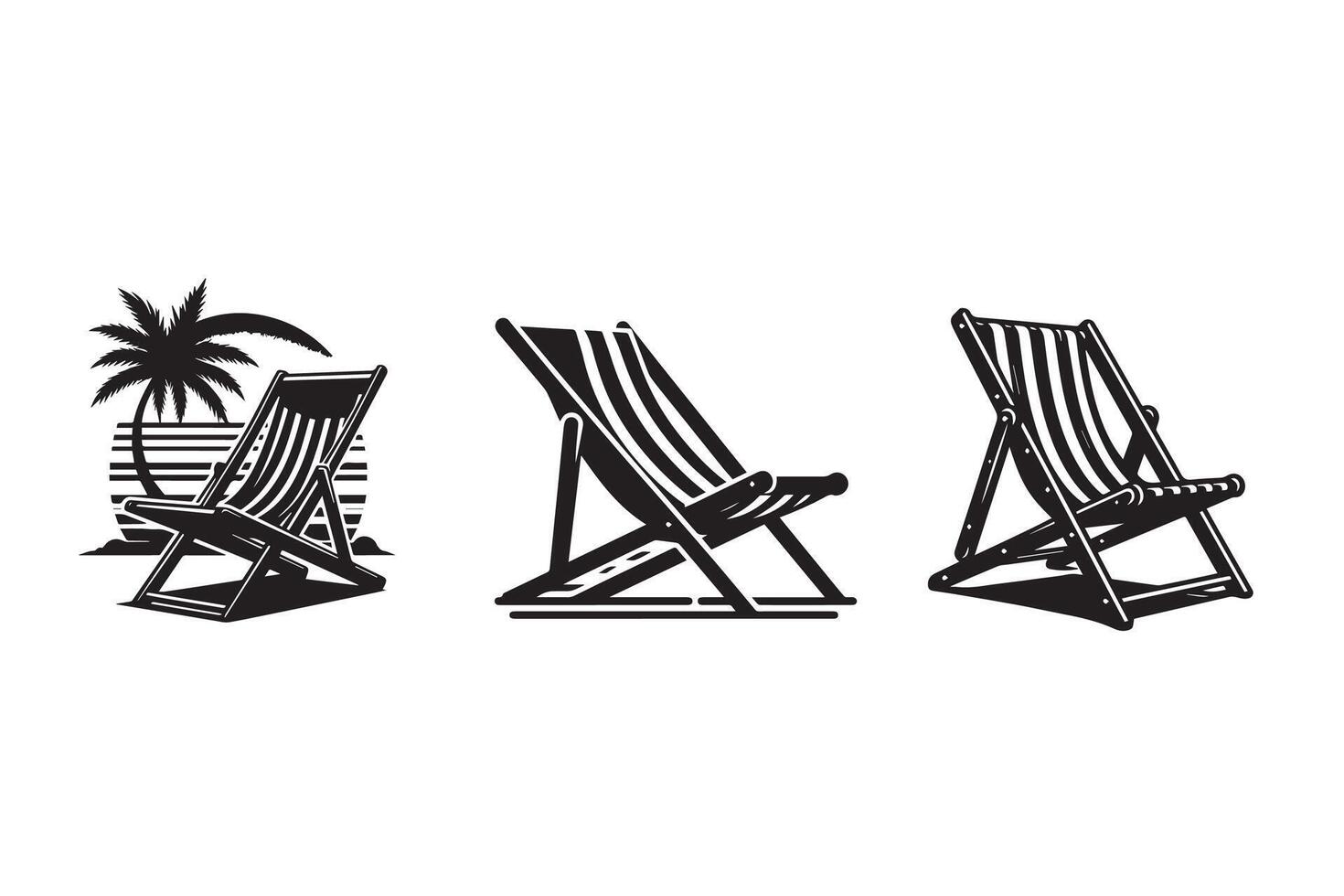 Deck chair Silhouette Illustration artwork design vector