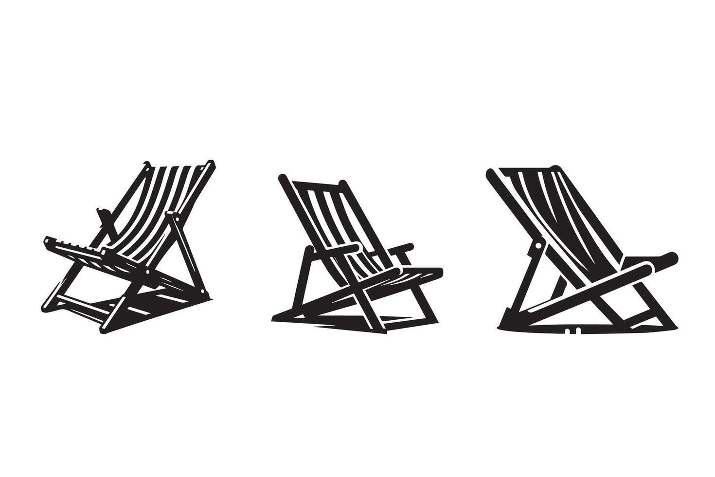 Deck chair Silhouette Illustration vector