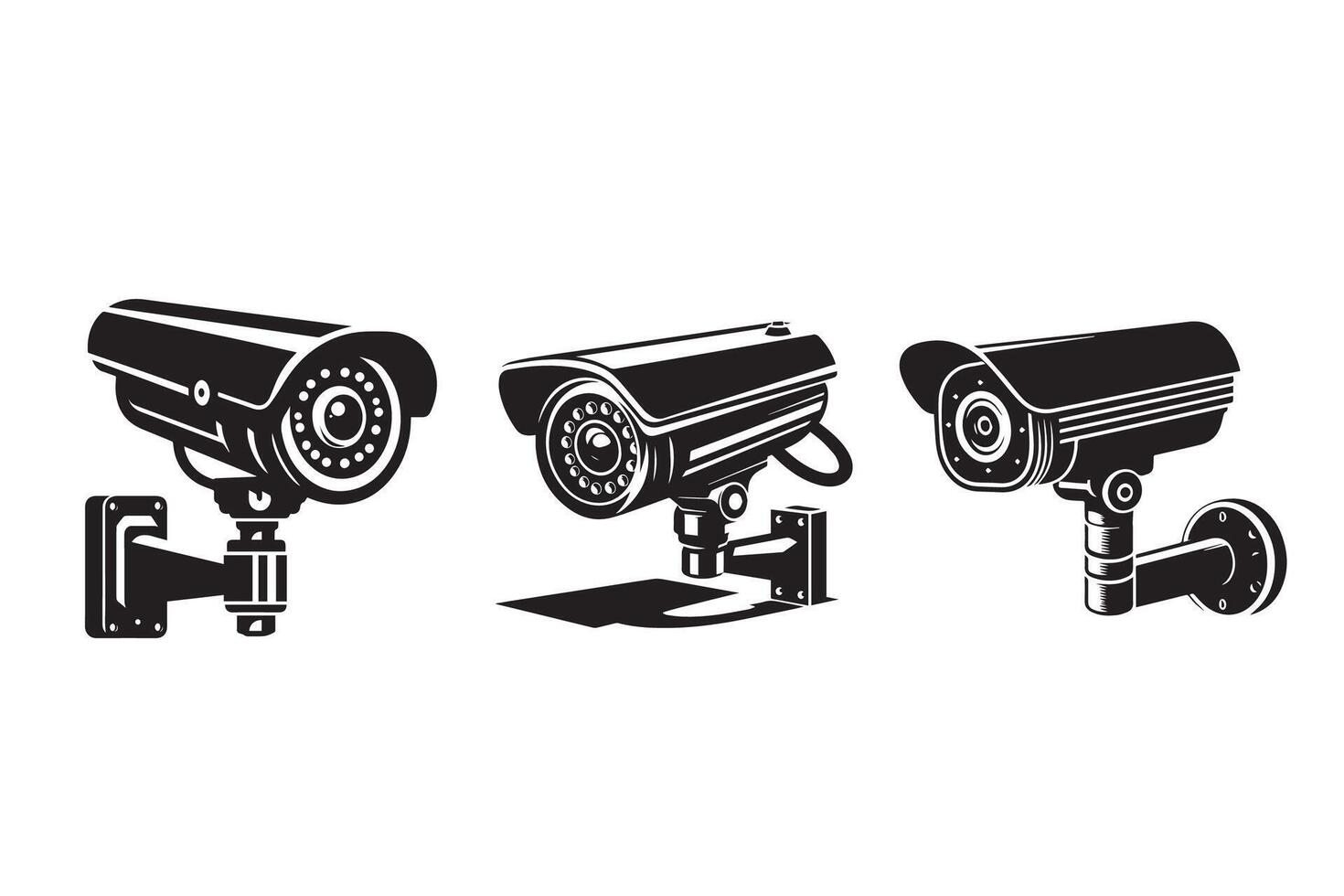 CCTV Camera Silhouette Illustration artwork vector