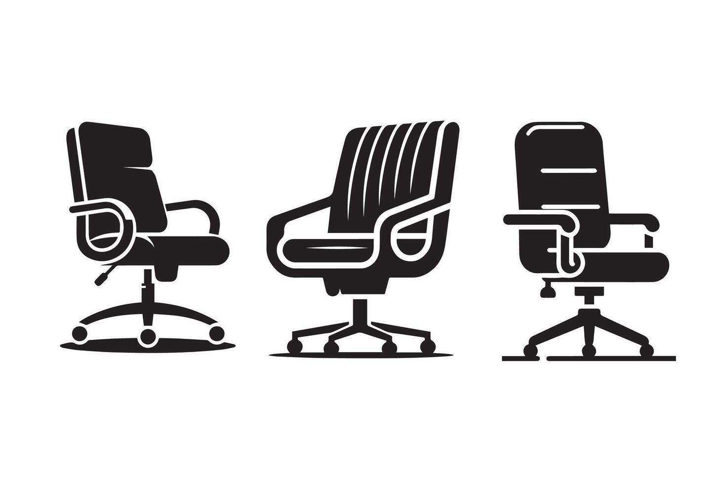 Business , Office Chair Silhouette Illustration Design vector