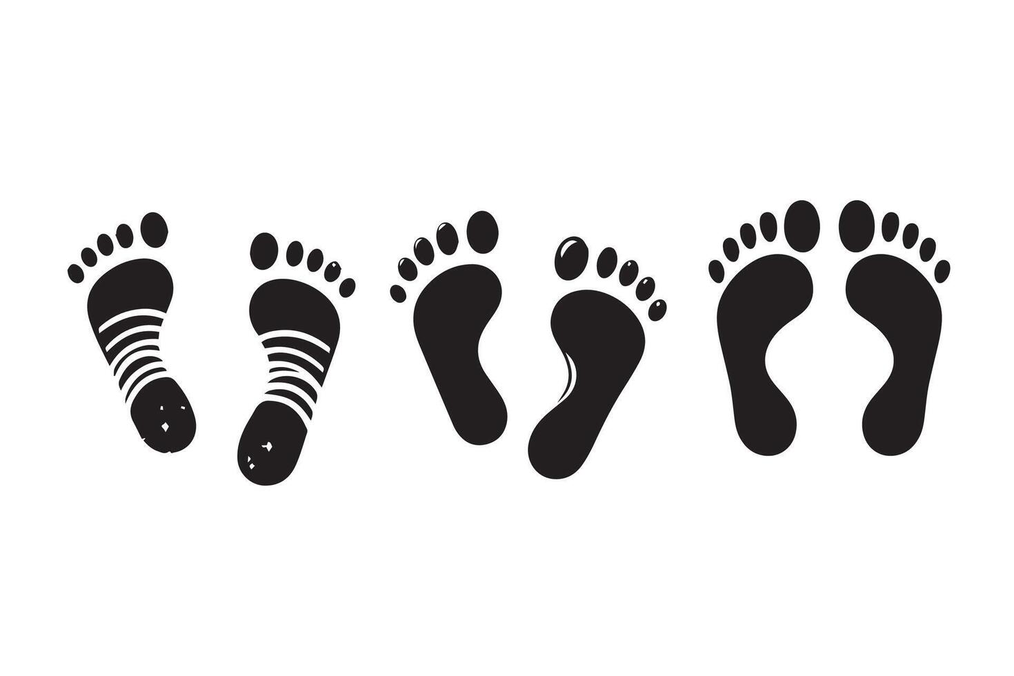 Footprints Footsteps Silhouette Illustration symbol vector