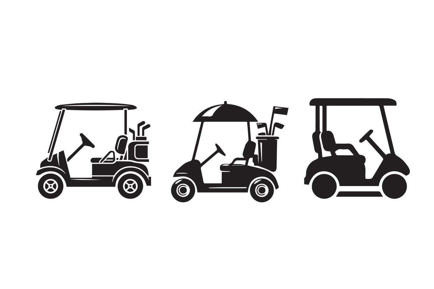 Golf Cart Crossing Silhouette Illustration vector