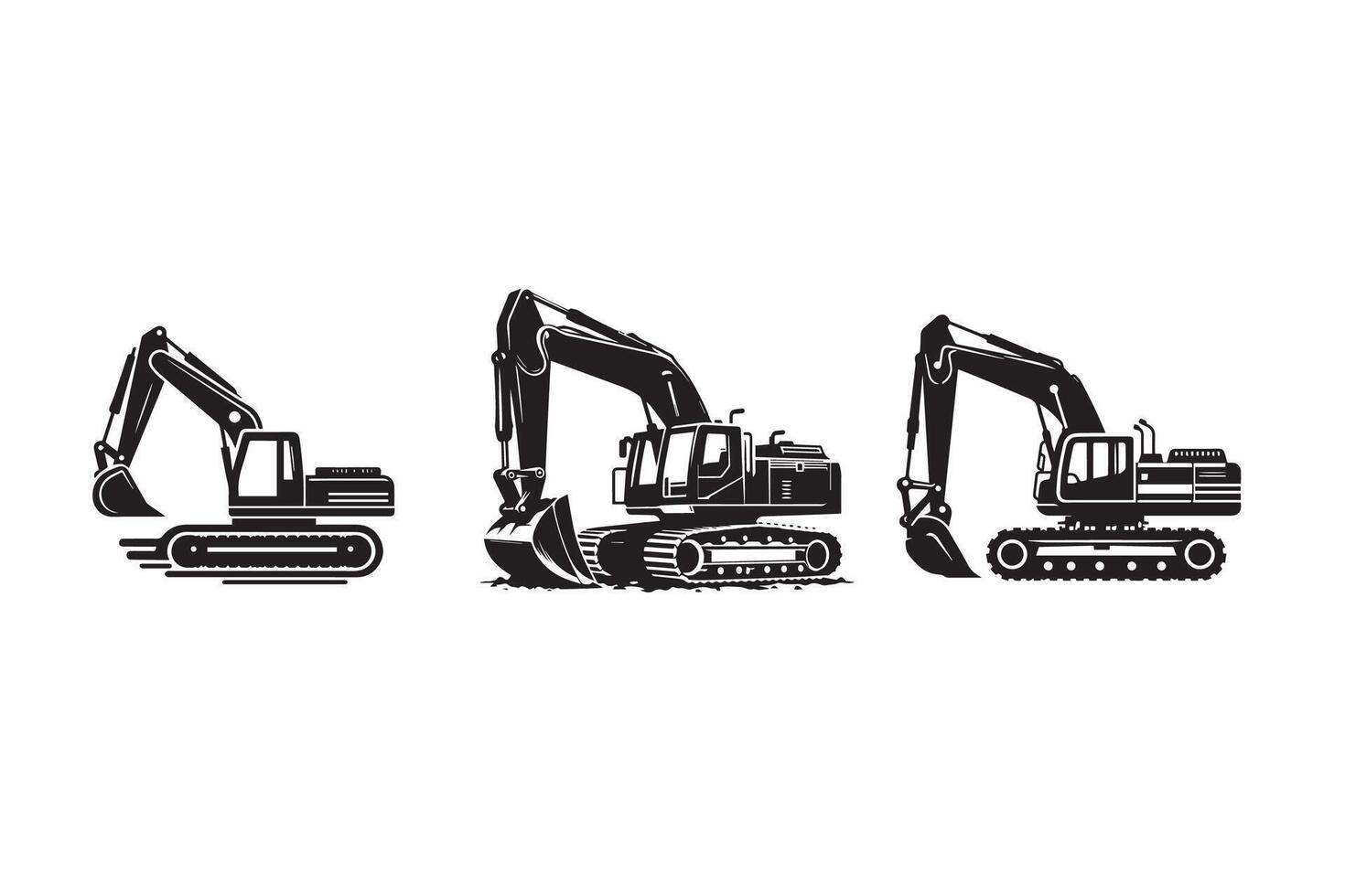 Excavator Silhouette Illustration artwork icon design vector