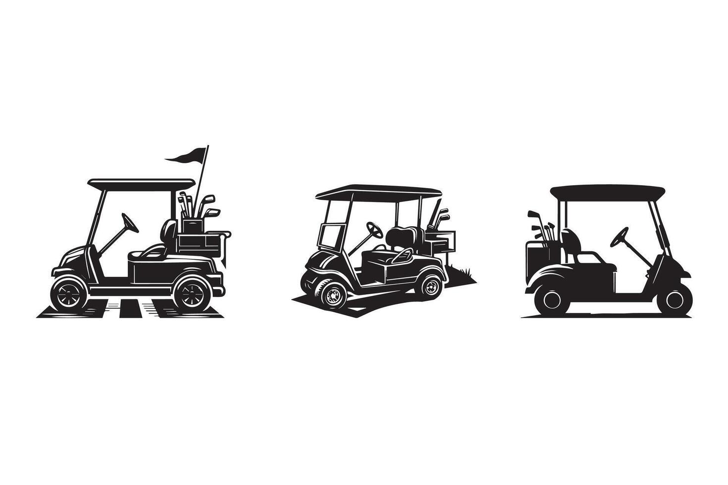 Golf Cart Crossing Silhouette Illustration artwork icon design vector