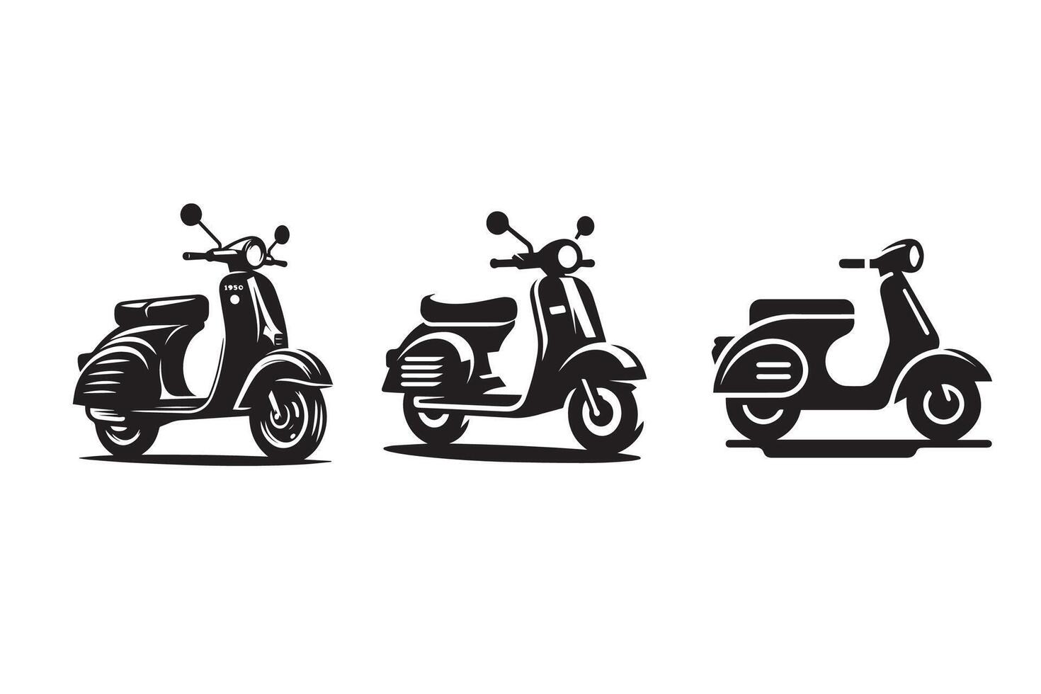 Scooter Silhouette Illustration artwork icon design vector