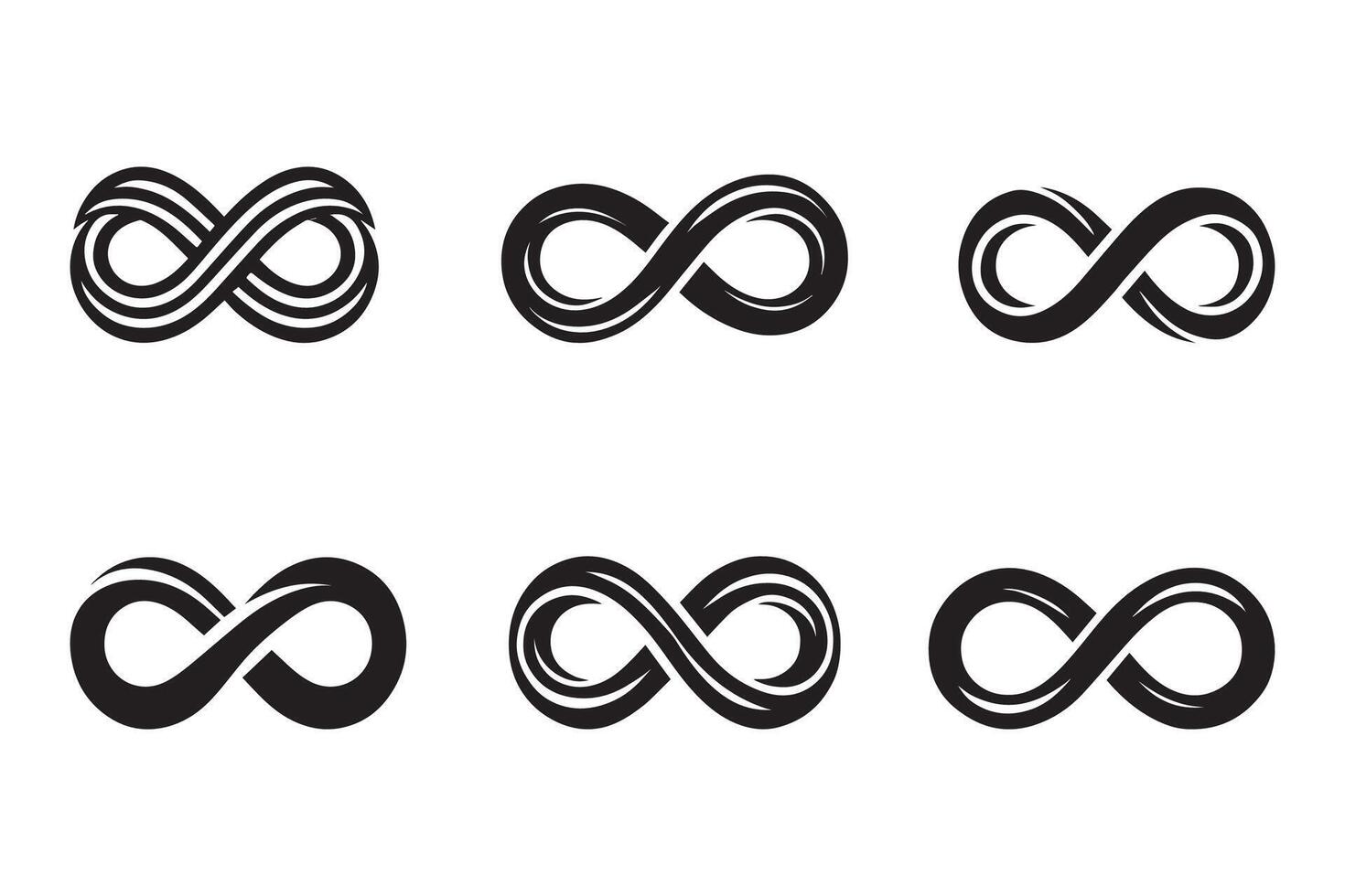 Infinity logo set silhouette illustration artwork vector