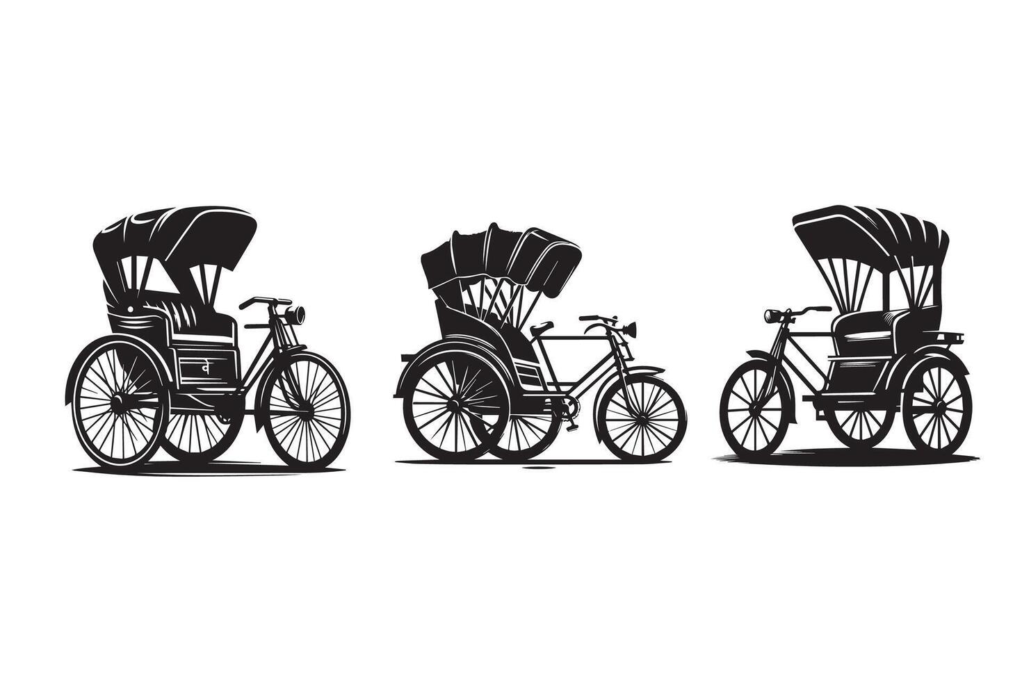 Rickshaw Silhouette Illustration vector