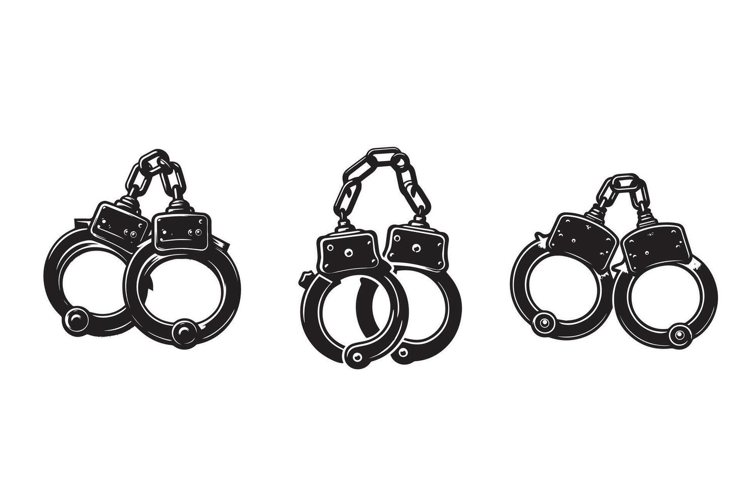 Handcuffs Silhouette Illustration icon Design vector