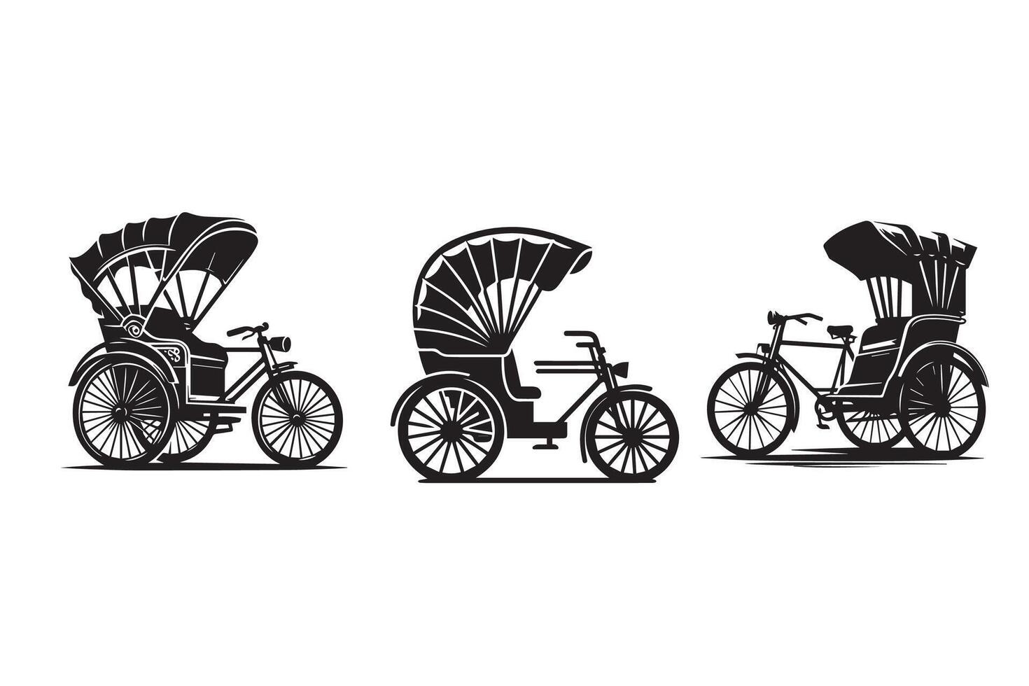 Rickshaw Silhouette Illustration icon artwork vector