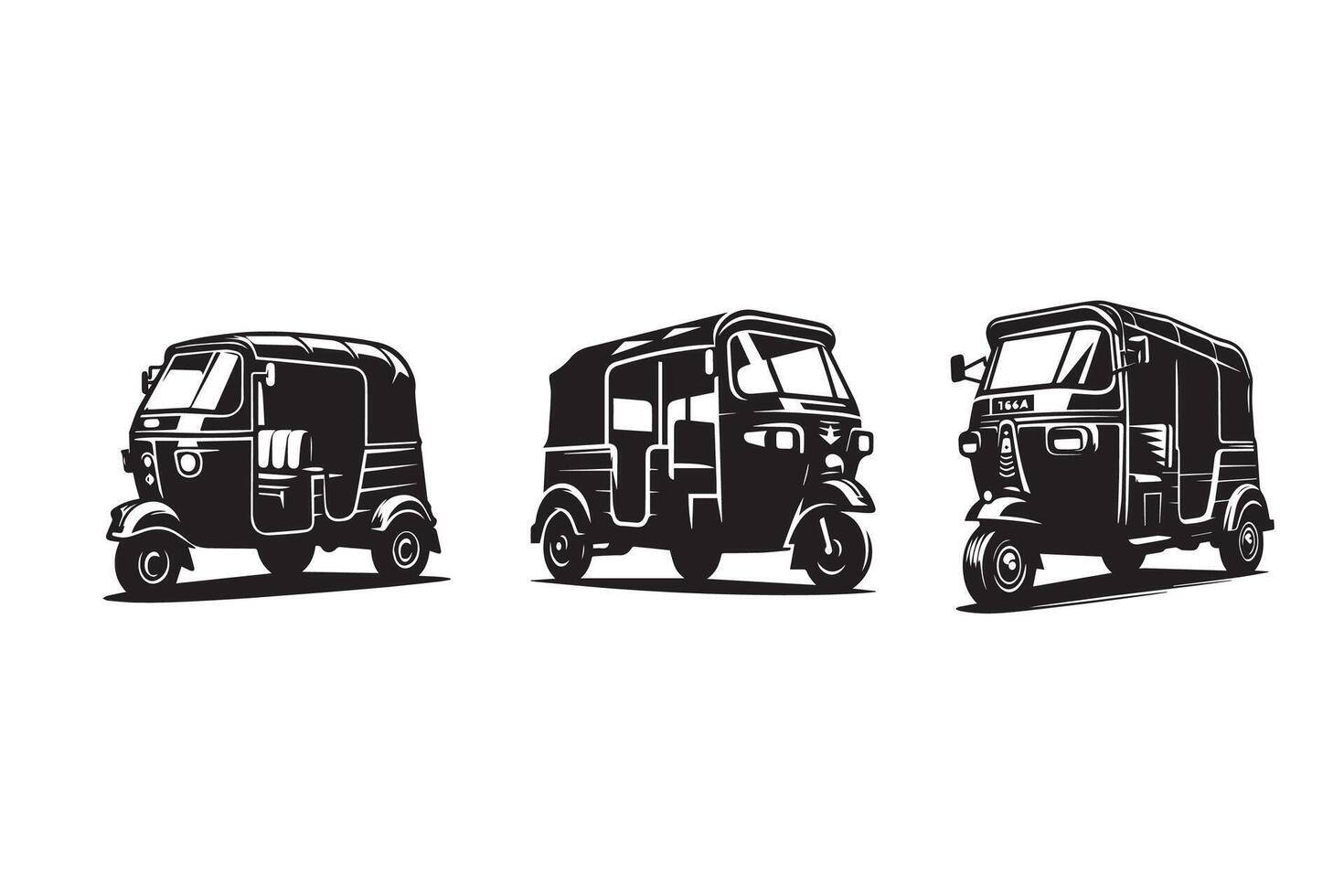Auto Rickshaw Silhouette Illustration artwork Design vector