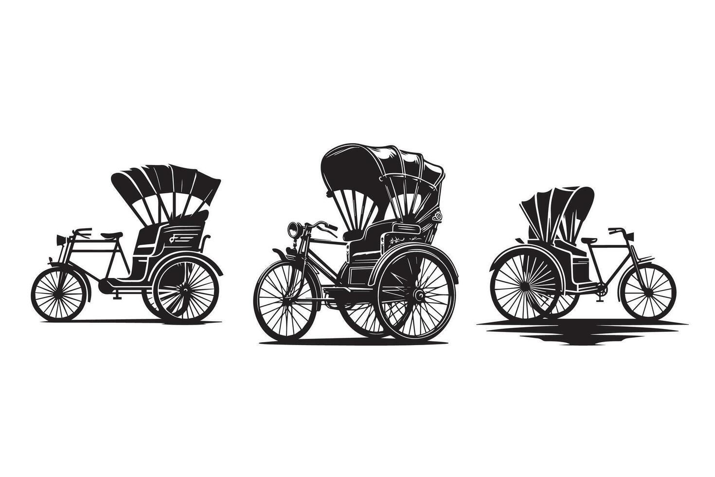 Rickshaw Silhouette Illustration Design vector