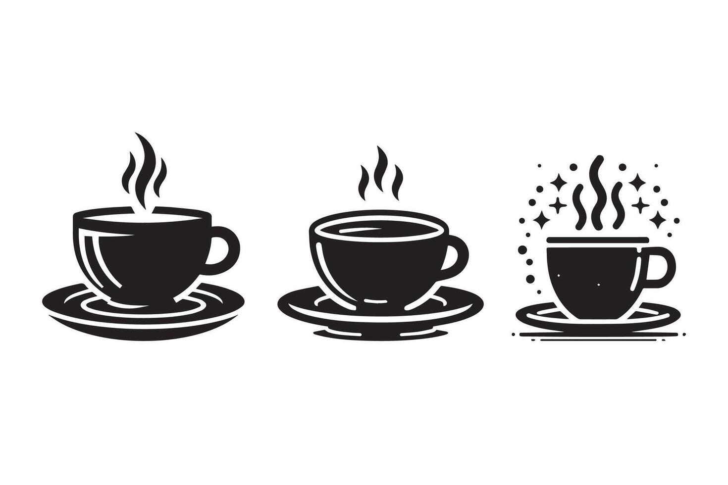 Cup Plate Silhouette Illustration vector