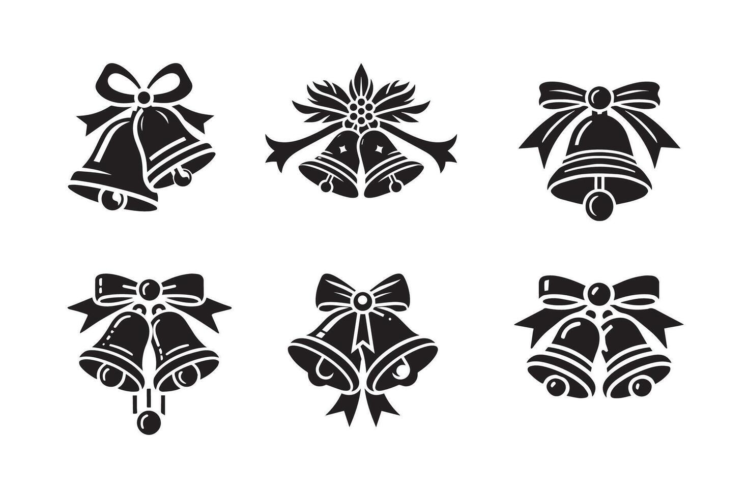 Bells with Ribbon silhouette illustration artwork Design vector