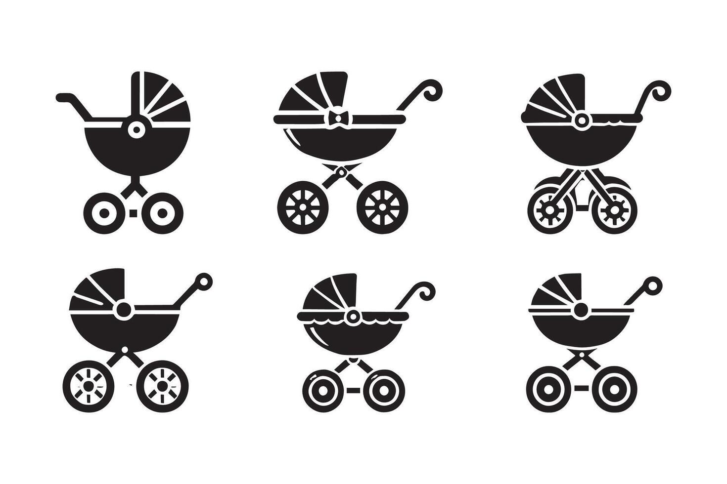 Baby Carriage silhouette illustration artwork Design vector