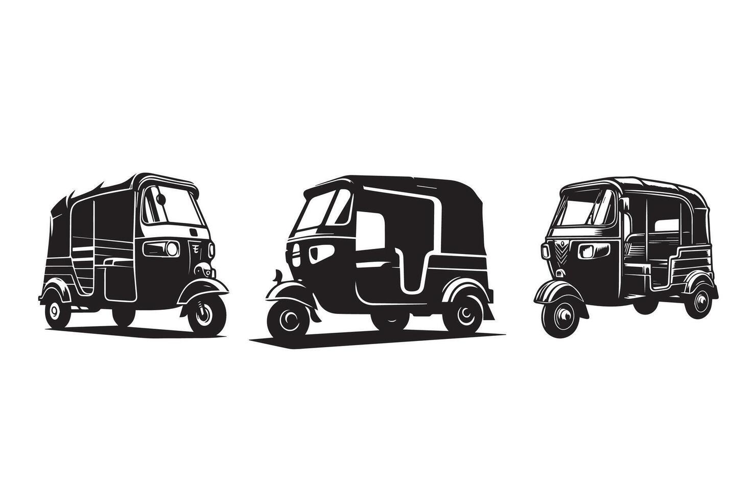 Auto Rickshaw Silhouette Illustration vector