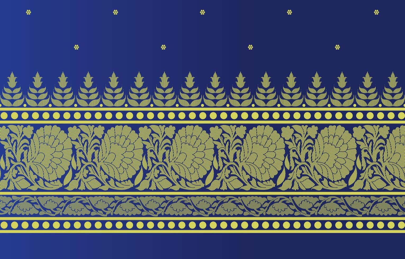 big floral and mini decorated sari border vector